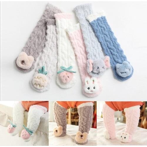 Baby socks for winter Baby Girls Kids socks Winter Non-slip Cotton Sokken Princess Knee High Long socks