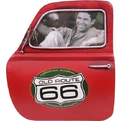 Photo Frame Vintage Red Car Door Metal Gift Decorative Trinket Miniature Nostalgic Handmade Hand Painted Quality Durable
