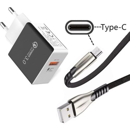 Cowboy nylon USB C Type C Charge Cable QC 3.0 Fast Charger for Samsung Galaxy S20 FE S21 S10 S9 S8 Note 20 10 Plus A32 A51 A21s