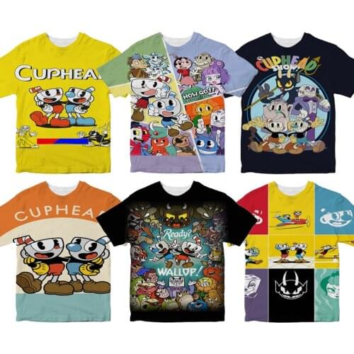 CUPHEAD 3D Print T-shirts for Girls Boys Teens Camisetas Summer Children Cartoon T Shirts Tops Kids Anime Tshirts Toddler Tee
