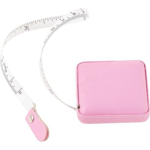 Square PU Leather Case 1M Soft Retractable Tape Measure Physical Measurement Tailor Sewing Craft Cloth Dieting Measuring Tape