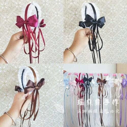 Japanese style SOFT Girl Lolita Lolita Hair Bands Handmade White Lace KC Hair Band Anime Adorable Mother Maid Head Accessories