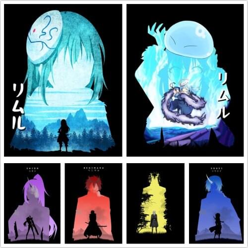 Wall Art Slime Anime Poster Rimuru Tempest Art Poster Canvas Painting Home Decor Print Role Pictures For Living Room Decoration