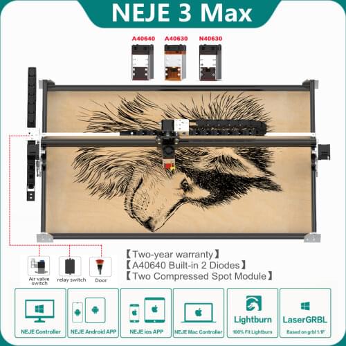 NEJE Master 2s Max 460 x 810mm High Power CNC Laser Engraver New Wood Laser Engraving Cutting Machine with 2 Diodes APP Control