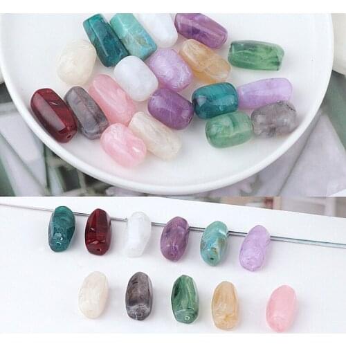 New arrived 50pcs/lot Retro color priting geometry Polygon resin beads diy jewelry earrings/bracelet/garment pendant accessory