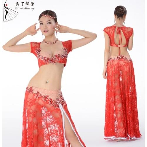 Odin narelle belly dance set new female adult Egyptian cup bra Lace Dress Costume Costume