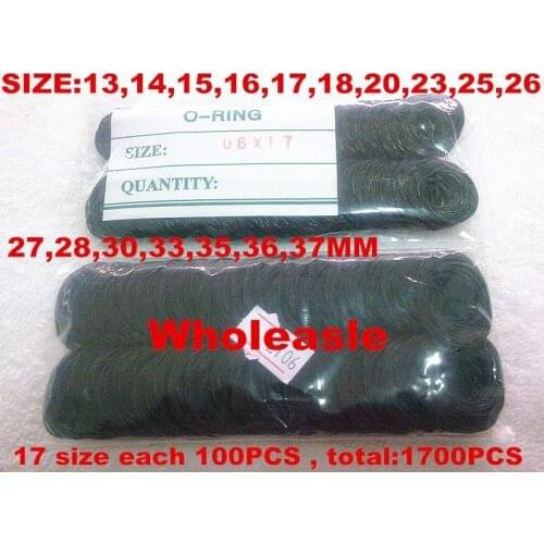 Wholesale 1700pcs / lots watch part Quartz watch waterproof ring 13.14,15,16,17,18,20,,23,25,26,27,28,30,33,35,36,37MM mixsize