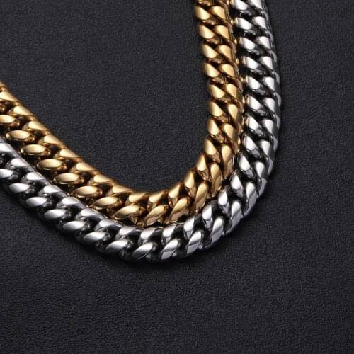 18mm Stainless Steel cuban link chain Necklace Hip Hop Jewelry SC007