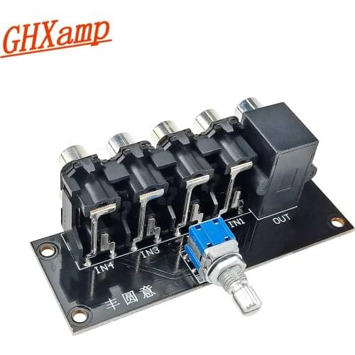 4-Way Dual channel Audio Signal Switching Board Stereo Sound Source Switcher Rotary Switch RAC Lotus Input 1PC