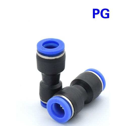 Pu PG Pneumatic Joint Plastic Joint 4mm 6mm 8mm 10mm for Gas Water Hose Straight Through Gas Quick Connection