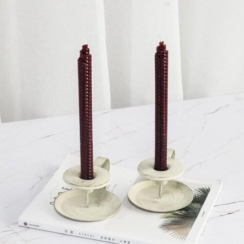 Nordic Style Wrought Iron Taper Candle Holder Candlestick Stand Candlelight Dinner Home Decoration