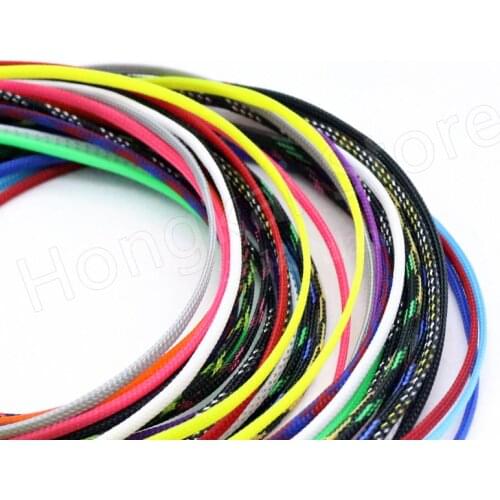 Ø4mm Multicolor PET Braided Sleeve Tube Three Weave Encryption Wire Protection Sleeve For Automotive Wiring And Cables -60℃~125