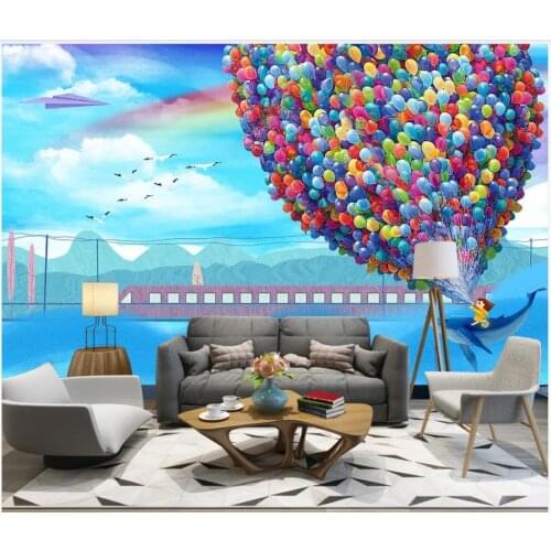 Custom photo wallpaper for walls 3 d Hand drawn living room cartoon balloon murals bedroom tv background wall papers home decor