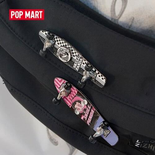 POP MART Skullpanda Hypepanda ido trainee finger skateboard Pin Badge Kawaii Figure Gift Kid Toy Free Shipping