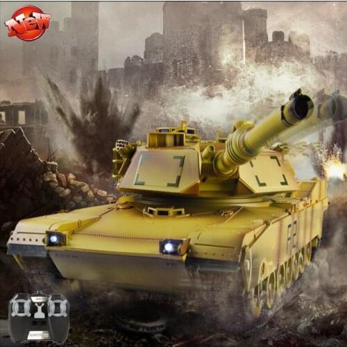 Remote Control RC Battle Tank M1A2 10 Type 330 Degree Rotate Simulation Sound Light Independent Suspension Wireless Control Tank
