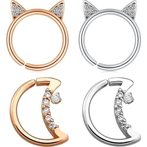 Daith Rook Earrings 16G Surgical Steel Cartilage Conch Helix Piercing Horseshoe Barbell Septum Nose Rings Hoop Curved Barbell Ey