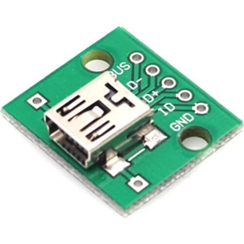 Thinary Electronic MINIUSB to DIP adapter board Female MINI-5P patch to 2.54mm inline Welded female