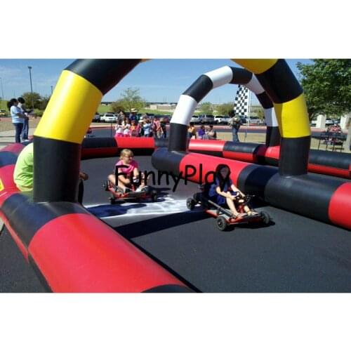 Outdoor race track Giant Inflatable Speedyway Go Kart Zorb Ball Race Track air track inflatable tumble track