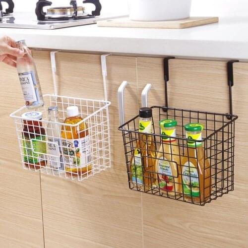 Hanging Bedside Storage Basket Kitchen Drain Basket Storage Rack For Kitchen Cupboard Dormitory Bathroom Organizer Holder