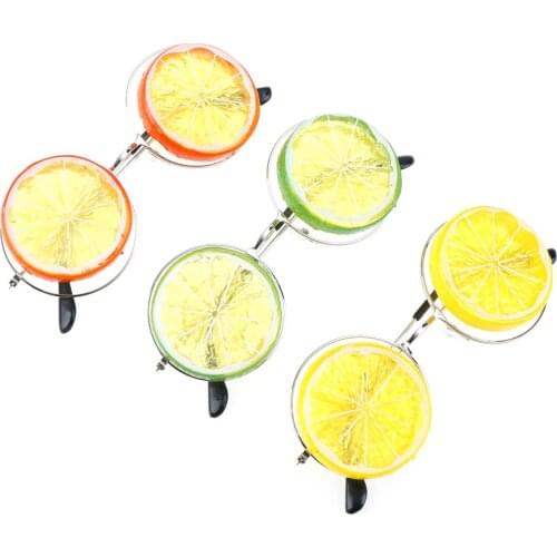 Funny Lemon Tropical Beach Party Miami Style Costumes Photobooth Props Glitter Beach Glasses Event Party Supplies Decoration