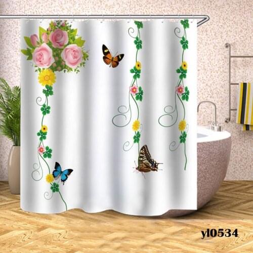 Butterfly Shower Curtains Dragonfly Print Bath Curtains Waterproof For Bathroom Bathtub Large Wide Bathing Cover Tenda Da Doccia