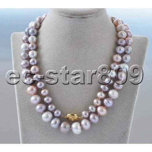 35" 16mm White Lavender Pink Round Edison KESHI Pearl Necklace Choker Women Z11146