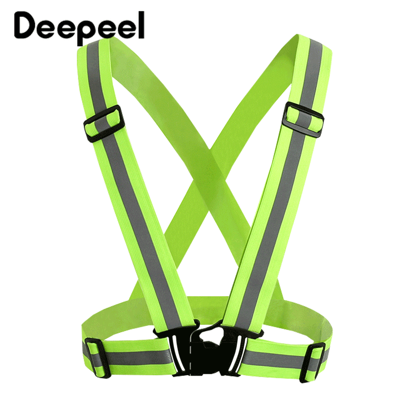 Deepeel 1pc 4*80-120cm Unisex Night Running Reflective Suspenders Colorful Adjustable Luminous Protective Strap Youth Sport Belt