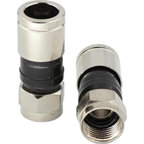 10pcs WaterProof 75-5 Extrusion F Plug Imperial inch Connector Cable TV digital STB Joint Adapter F Head 2P/4P