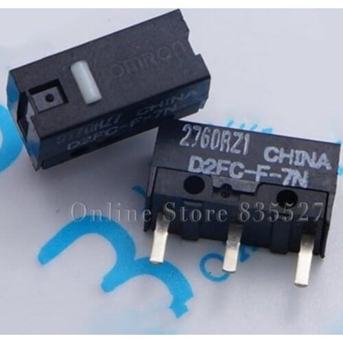 100pcs/lot micro switch Fretting Switch D2FC-F-7N Omron Logitech Thunder Snake Mouse Fretting Ten Million time