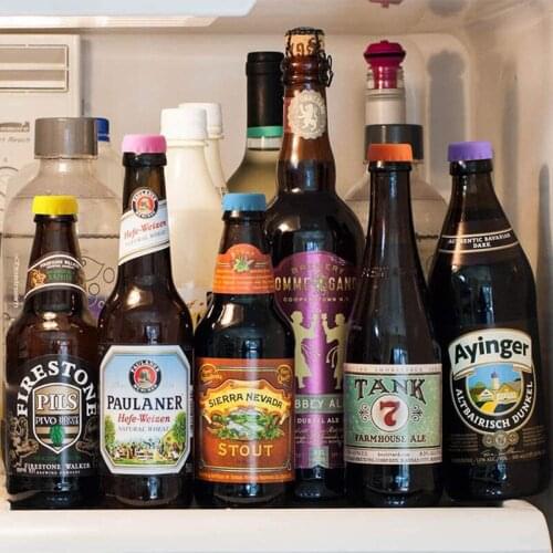 12pcs Mix-colored Silicone Beer Bottle Cap 2.8cm Wine Stopper Vinegar Soy Corktail Lid Bottle Cover Good Seal Kitchen Gadgets