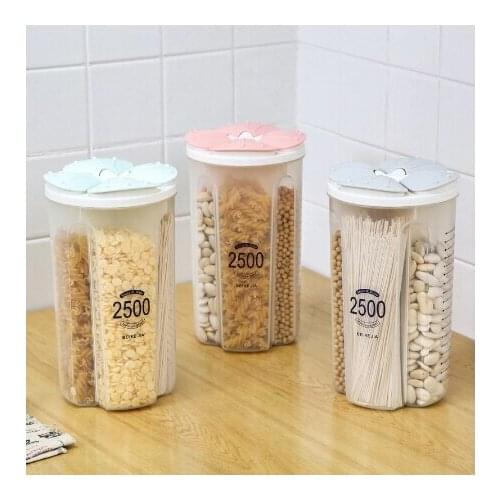 3 Color Transparent Sealed Storage Box Crisper Grains Food Storage Tank Household Kitchen Cans Containers for Dry Cereals