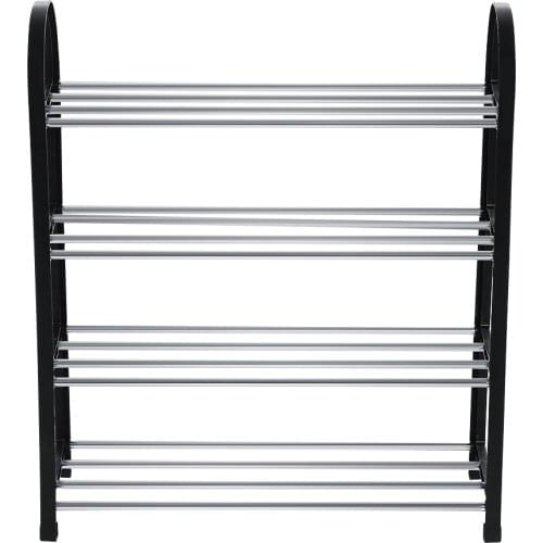 Nosii 3 Tiers/4 Tiers Plastic + Aluminum Metal Standing Shoe Rack DIY Shoes Storage Shelf Home Organizer