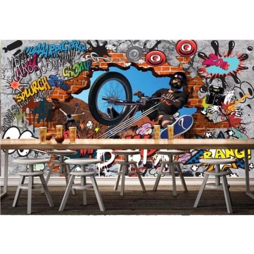 3d wallpaper custom photo Graffiti bike personality background wall room wallpaper for walls 3d wall muals wall paper