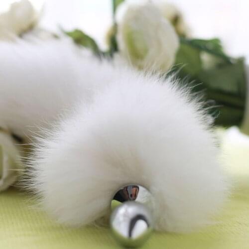Large Size Wild White Fox Tail Metal Big Anal Butt Plug Erotic Toys Anal Tube Cosplay Special Sex Toy in Adult Games for Couple