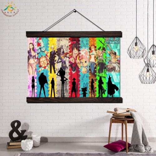 Anime One Piece Single Vintage Posters and Prints Scroll Painting Canvas Wall Art Pictures Frame Painting Home Decoration