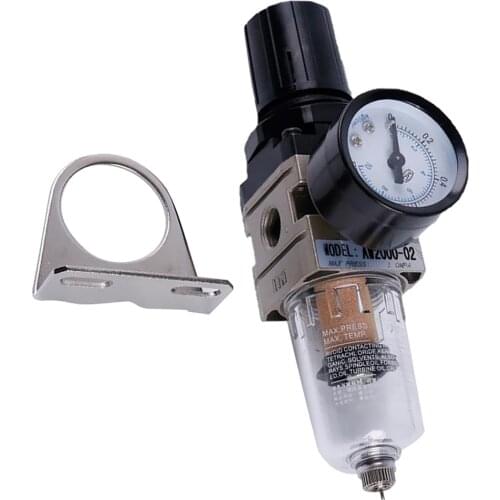 AW2000-02 1/4'' Air Filter Regulator Moisture Trap Pressure Gauge Compressor