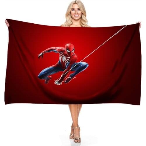 Cartoon Spider-Man Bath Towel Adult Kids Boy Microfiber Digital Printing Beach Towel Outdoor Camping Game Big Blanket 140x180cm