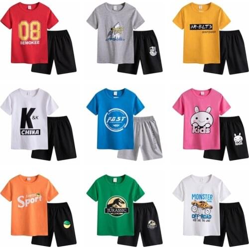 Large childrens suit 6-12 years old casual student boys and girls shorts suit kids set
