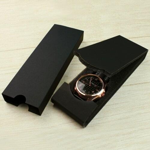 Cheap Black Cardboard Watch Box New Watch Storage Box Package Gift Cases For Men And Women Quanlity Trade Use Watch Packing Case