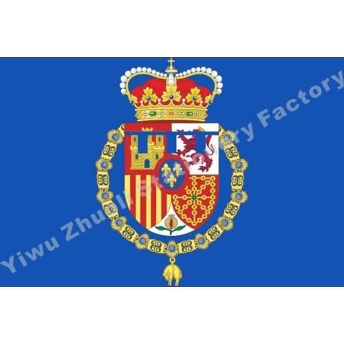 Spain Crown prince flag 120X120cm (4x4FT) 120g 100D Polyester Double Stitched High Quality Banner Free Shipping