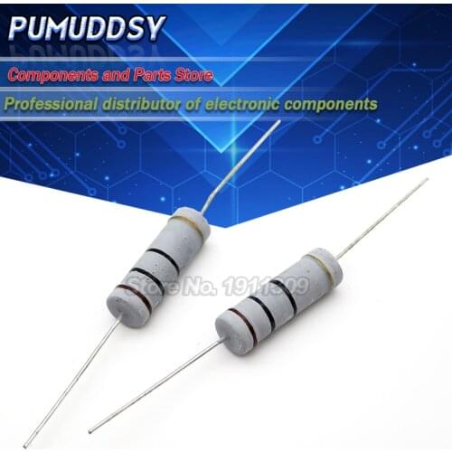 10PCS 5W Carbon Film resistor 5% 1R ~ 1M 2.2R 10R 22R 47R 51R 100R 150R 470R 1K 4.7K 10K 47K 1 2.2 10 22 47 51 100 150 470 Ohm