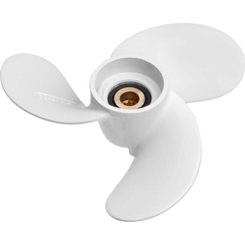 6L5-45943-00-EL Aluminum Alloy Marine Boat Outboard Propeller 7 1/4 x 6 for Yamaha 2.5-3Hp 9 Spline Tooth 3 Blades R Rotation Wh