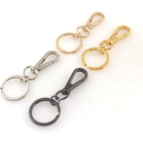 Metal Gold Swivel Clasp Claw with Key Ring Swivel Spring Hook Lobster Clasp Handbag Clasps Strap Purse Snap Key chain Pendant
