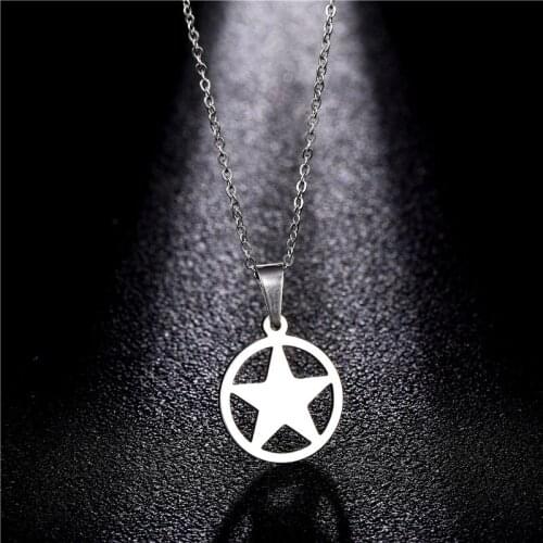 Stainless Steel Minimalist Jewelry Five-pointed Star Necklace Female Fashion Choker High Quality