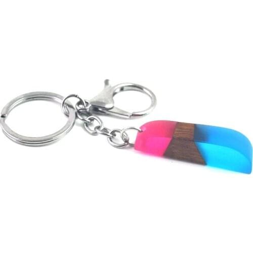 Leanzni FashionKey chain handmade wooden resin retro gifts, men and women applicable to special jewelry E0010
