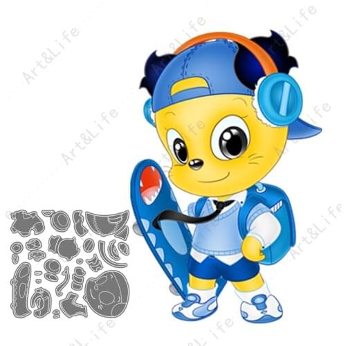 Mr Rat Sports Boy Hot New Metal Cutting Dies Cute Baby Stencils for Scrapbooking Album Birthday Card Embossing Cut Die Stamps
