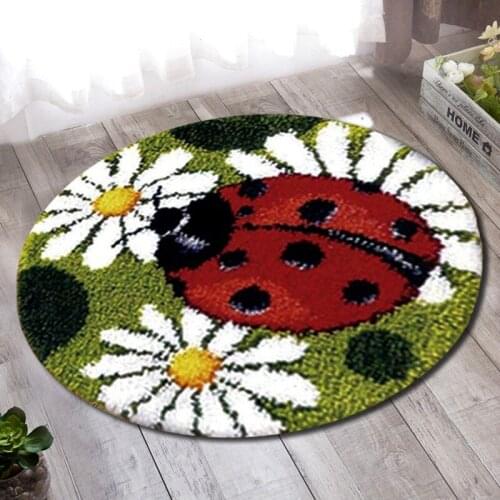 Cute ladybug cross-stitch kits Latch hook rug kits embroidery stair carpet mats Stitch threads Carpet embroidery yarn knitting