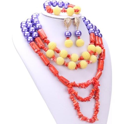 Newest Dudo Jewelry Pearl Jewelry Sets For Women African Beads Traditional Original Coral Beads For Nigerian Wedding