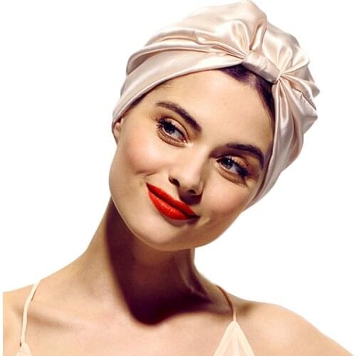 2020 New Muslim Silk Turban Caps For Women Satin Bonnet Cap Elastic Headscarf Hat Ladies Hairloss Chemo Cap Hair Accessories