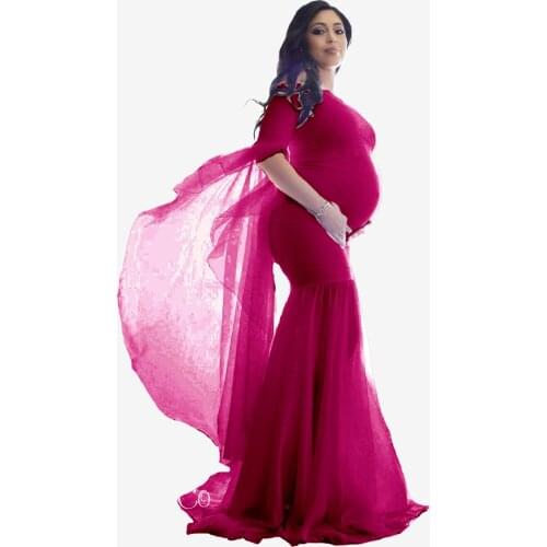 New Maternity dresses photography props Long sleeves Pregnancy Lace Maternity Dress Fancy shooting photo summer pregnant dress